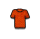Orange beaded pin in the shape of a t-shirt
